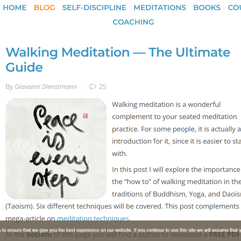 Checking out different kinds of walking meditation; branching out of the breathing exercises